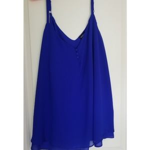 Blue Chiffon Tank Blouse